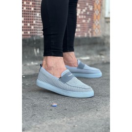 K&A  KA061 Gri Triko Babet Erkek Casual Ayakkabı