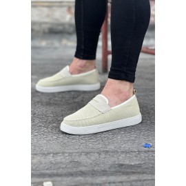 K&A  KA061 Bej Triko Babet Erkek Casual Ayakkabı