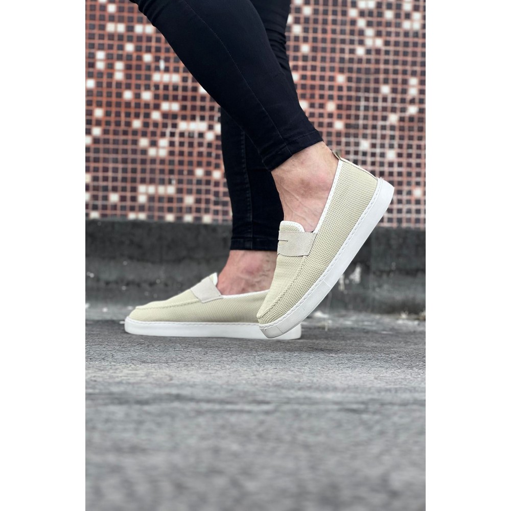 K&A  KA061 Bej Triko Babet Erkek Casual Ayakkabı