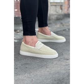 K&A  KA061 Bej Triko Babet Erkek Casual Ayakkabı