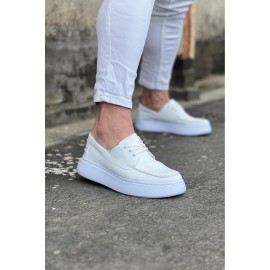 K&A  KA508 Beyaz Cilt Ortopedik Taban Erkek Casual Ayakkabı