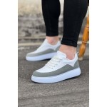K&A  KA162 Beyaz Gri Ortopedik Taban Erkek Casual Ayakkabı