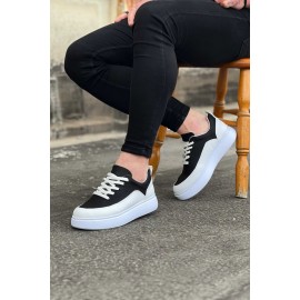 K&A  KA162 Beyaz Siyah Ortopedik Taban Erkek Casual Ayakkabı