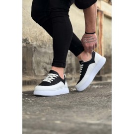 K&A  KA162 Beyaz Siyah Ortopedik Taban Erkek Casual Ayakkabı