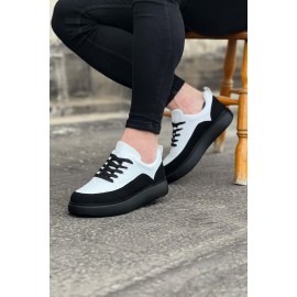 K&A  KA162 Kömür Beyaz Ortopedik Taban Erkek Casual Ayakkabı