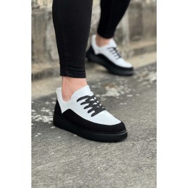 K&A  KA162 Kömür Beyaz Ortopedik Taban Erkek Casual Ayakkabı
