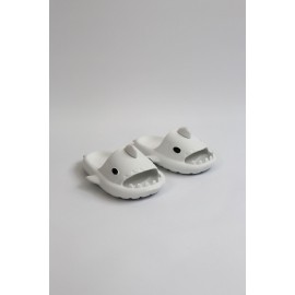 K&A   KA500 Köpekbalığı Beyaz Unisex Tam Ortopedik Terlik Shark Slides Cocuk