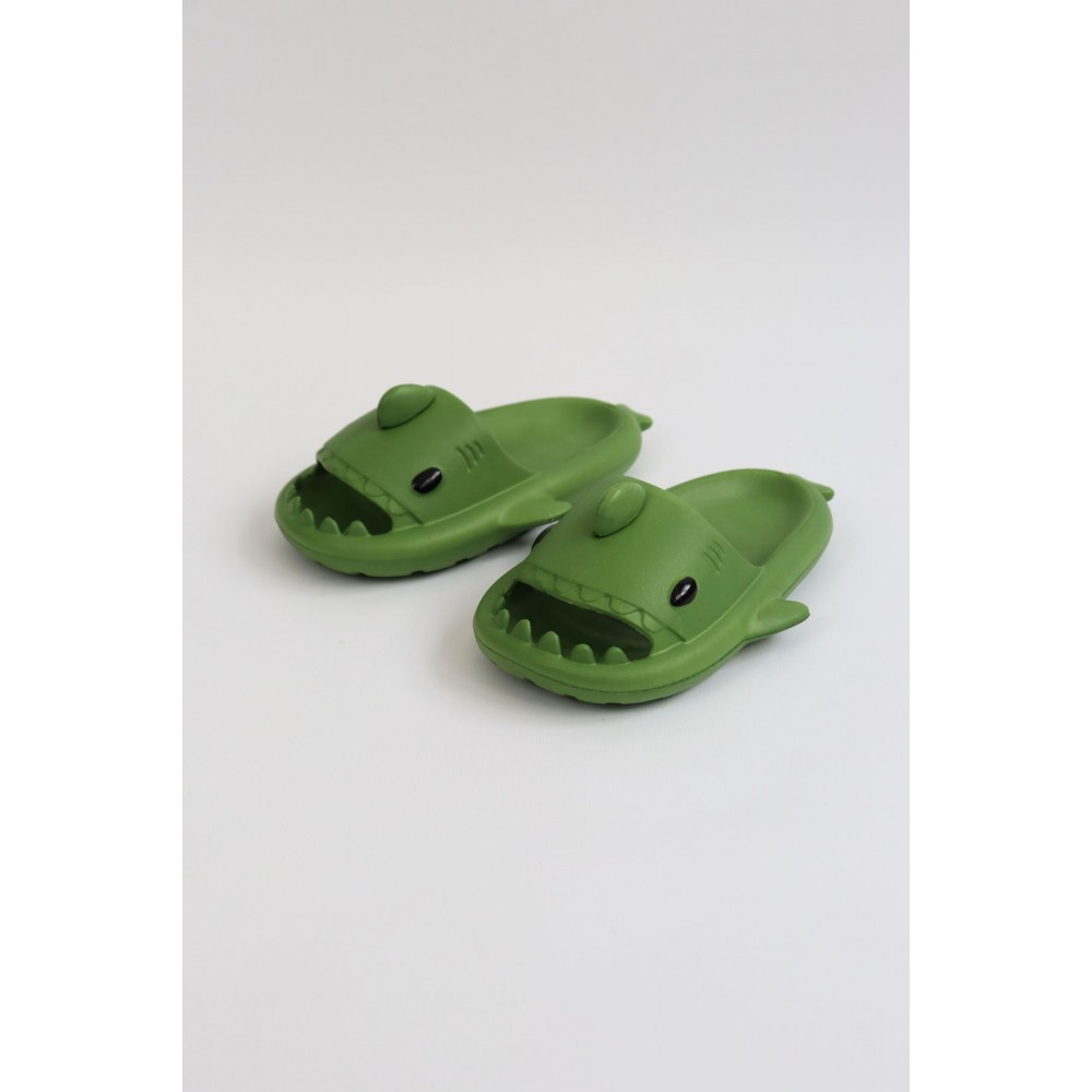 K&A   KA500 Köpekbalığı Haki Unisex Tam Ortopedik Terlik Shark Slides
