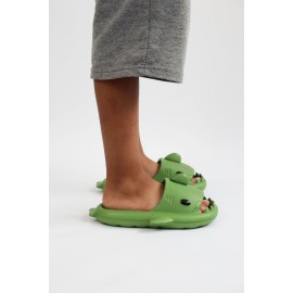 K&A   KA500 Köpekbalığı Haki Unisex Tam Ortopedik Terlik Shark Slides