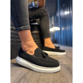 K&A Günlük Spor Klasik Ayakkabı 818 Siyah Süet (Beyaz Taban)