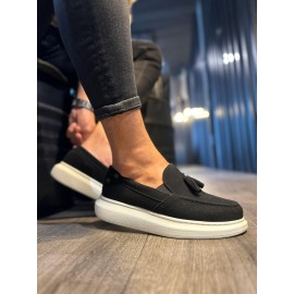 K&A Günlük Spor Klasik Ayakkabı 818 Siyah Süet (Beyaz Taban)