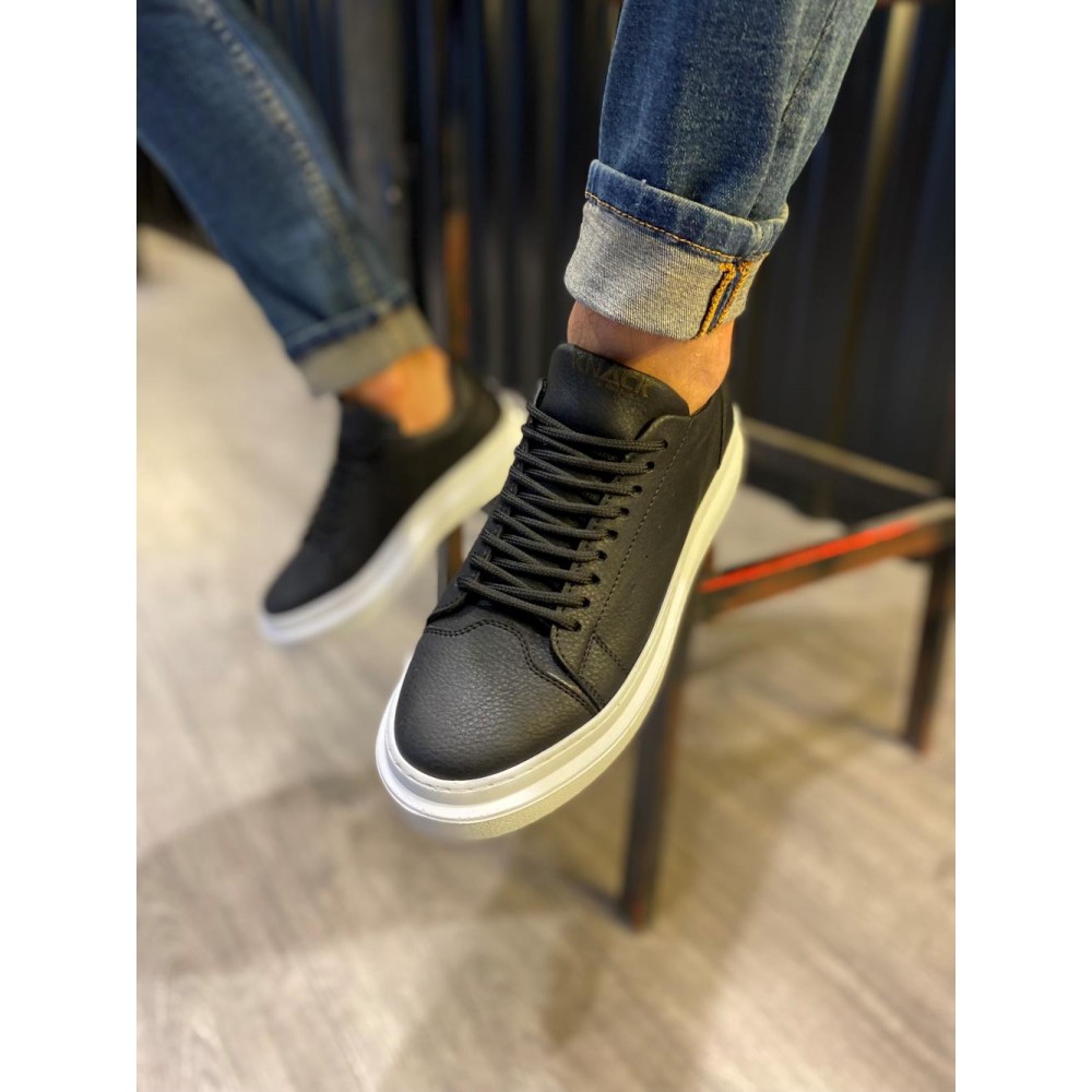 K&A Günlük Ayakkabı 421 Siyah (Beyaz Taban)