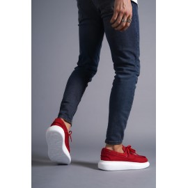 K&A Yüksek Taban Mevsimlik Keten Ayakkabı 009 Kırmızı