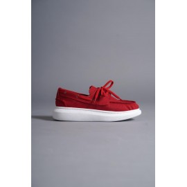 K&A Yüksek Taban Mevsimlik Keten Ayakkabı 009 Kırmızı