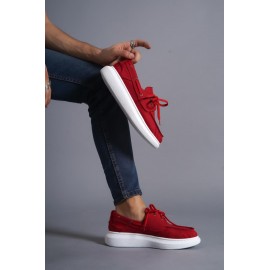 K&A Yüksek Taban Mevsimlik Keten Ayakkabı 009 Kırmızı