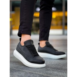K&A Günlük Ayakkabı 814 Siyah (Beyaz Taban)