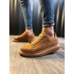 K&A Yüksek Taban Günlük Ayakkabı 044 Taba Süet