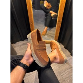 K&A Yüksek Taban Klasik Ayakkabı 777 Taba Süet