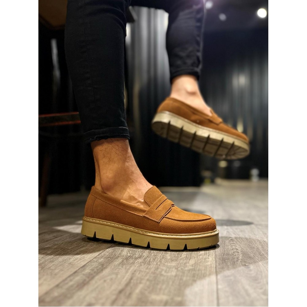 K&A Yüksek Taban Klasik Ayakkabı 777 Taba Süet