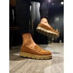 K&A Yüksek Taban Klasik Ayakkabı 777 Taba Süet