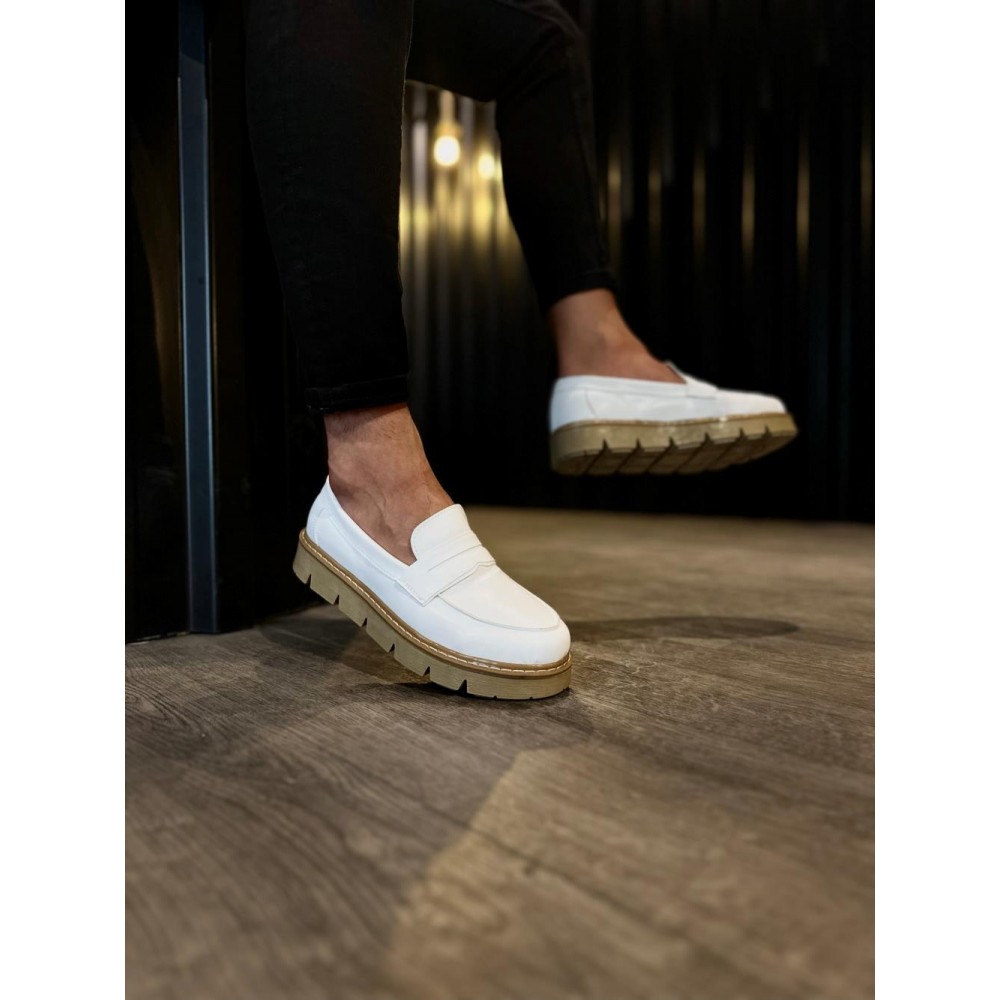 K&A Yüksek Taban Klasik Ayakkabı 777 Beyaz