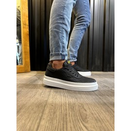 K&A Günlük Ayakkabı 421 KAPITONE Siyah (Beyaz Taban)