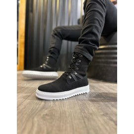 K&A Erkek Spor Bot B12 Siyah Süet (Beyaz Taban)
