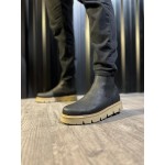 K&A Yüksek Taban Chelsea Bot 112 Siyah (Bej Taban)