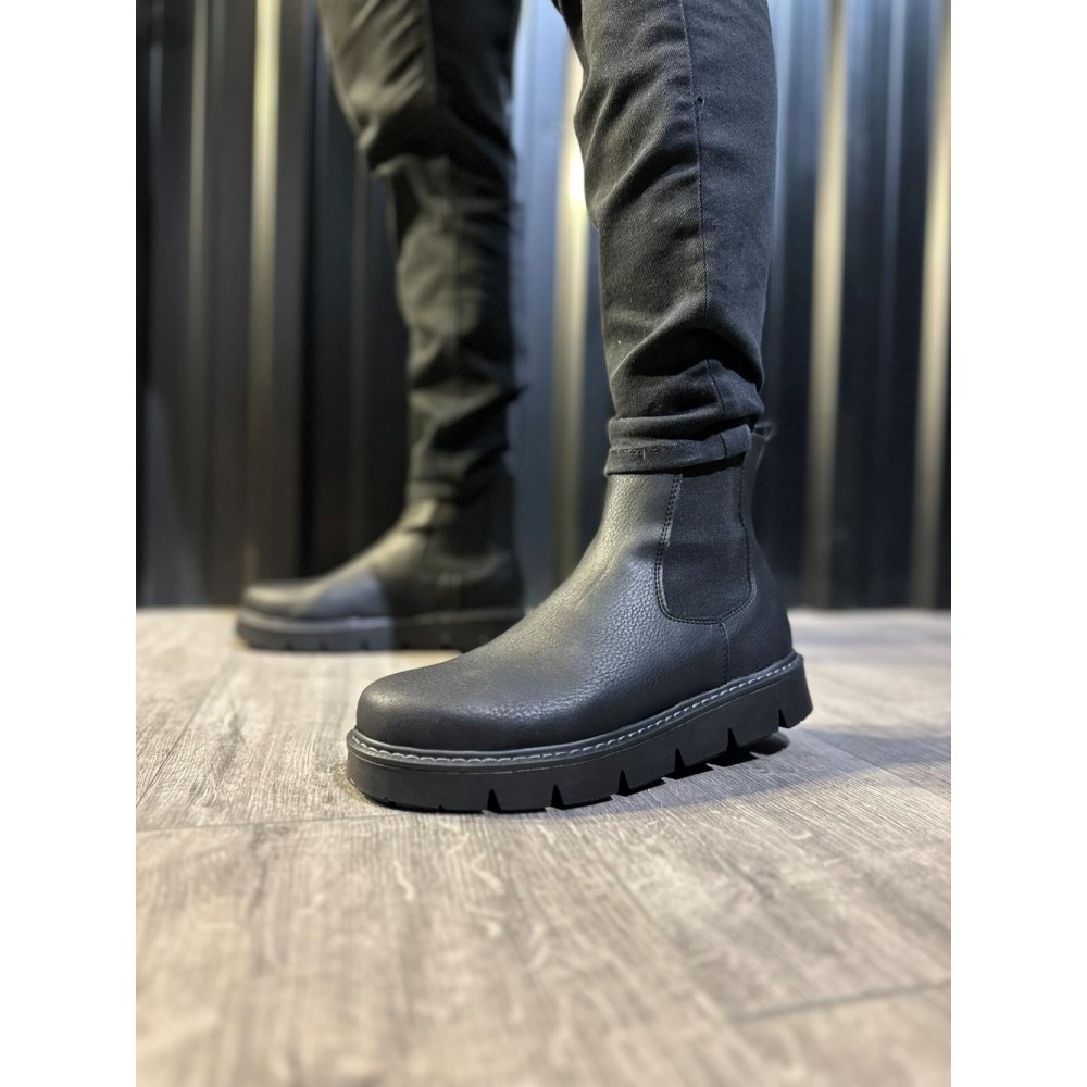 K&A Yüksek Taban Chelsea Bot 112 Siyah (Siyah Taban)