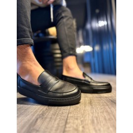 K&A Günlük Klasik Ayakkabı 400 Siyah (Siyah Taban)