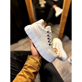 K&A Yüksek Taban Günlük  Ayakkabı 600 Beyaz