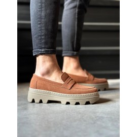 K&A Yüksek Taban Klasik Ayakkabı 779 Taba Süet