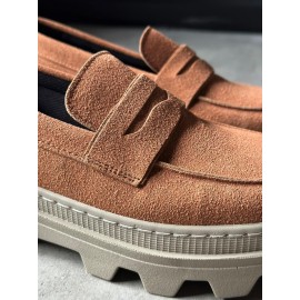 K&A Yüksek Taban Klasik Ayakkabı 779 Taba Süet