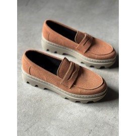 K&A Yüksek Taban Klasik Ayakkabı 779 Taba Süet