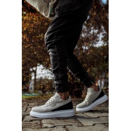 K&A Yüksek Taban Günlük Süet Ayakkabı 040 Taş