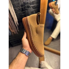 K&A Bağcıksız Mevsimlik Süet Ayakkabı 019 Taba