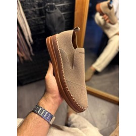 K&A Bağcıksız Mevsimlik Süet Ayakkabı 019 Camel (Süet)