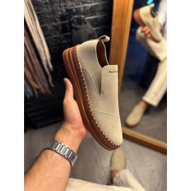 K&A Bağcıksız Mevsimlik Süet Ayakkabı 019 Vizon