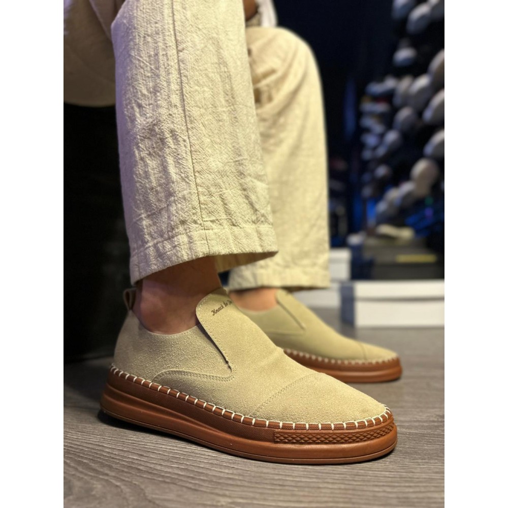 K&A Bağcıksız Mevsimlik Süet Ayakkabı 019 Vizon