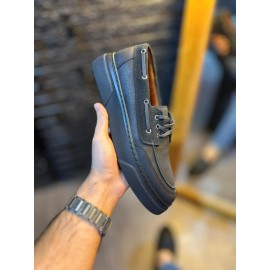 K&A Yüksek Taban Günlük Ayakkabı 700 Siyah (Siyah Taban)