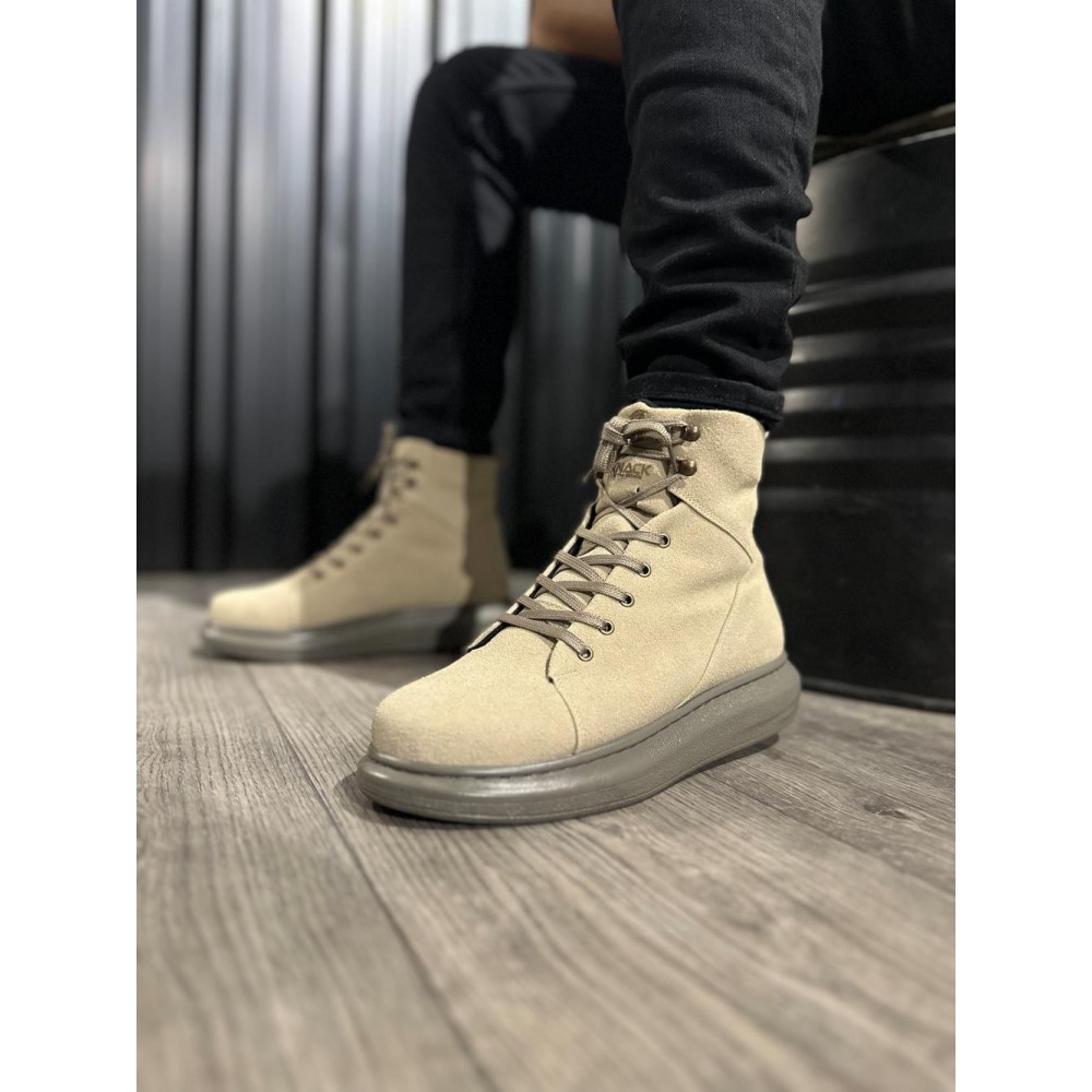 K&A Yüksek Taban Ayakkabı B-080 Vizon Süet