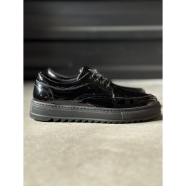 K&A Günlük Ayakkabı T12 Siyah Rugan (Siyah Taban)