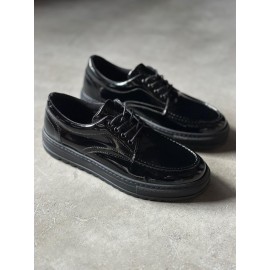 K&A Günlük Ayakkabı T12 Siyah Rugan (Siyah Taban)