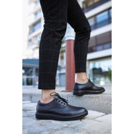 K&A Klasik Erkek Ayakkabı 001 Siyah (Siyah Taban)