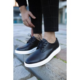 K&A Klasik Erkek Ayakkabı 001 Siyah (Beyaz Taban)