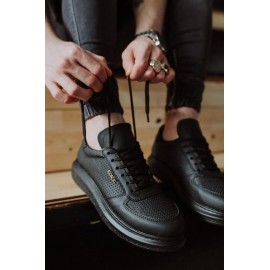 K&A Yüksek Taban Günlük Ayakkabı 042 Siyah (Siyah Taban)