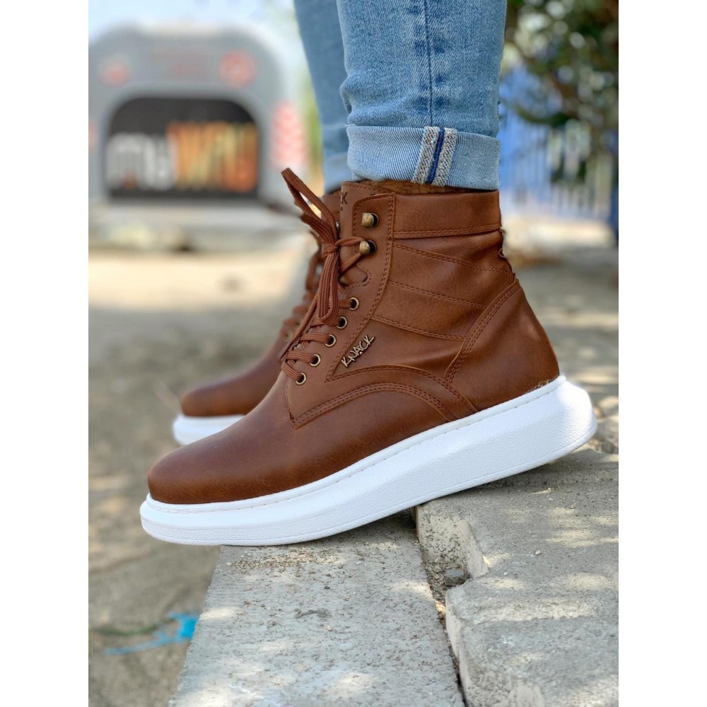 K&A Yüksek Taban Ayakkabı B-404 Taba
