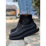 K&A Yüksek Taban Ayakkabı B-404 Siyah (Siyah Taban)