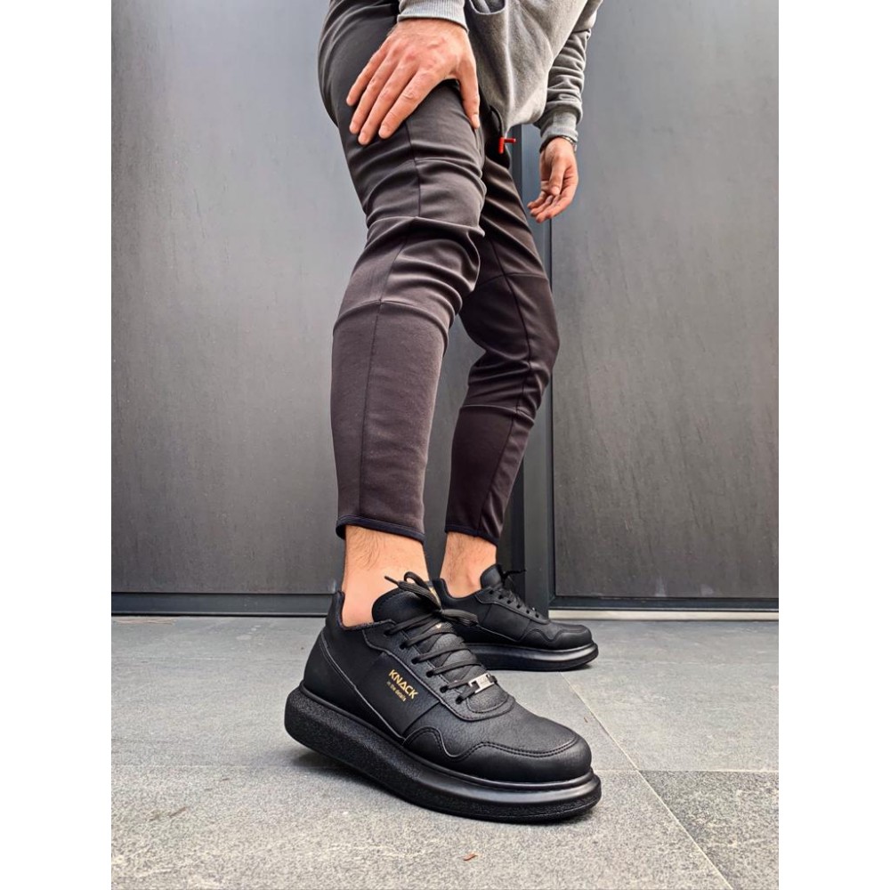 K&A Yüksek Taban Günlük Ayakkabı 040 Siyah (Siyah Taban)