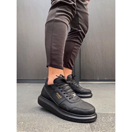 K&A Yüksek Taban Günlük Ayakkabı 040 Siyah (Siyah Taban)
